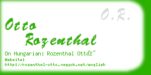 otto rozenthal business card
